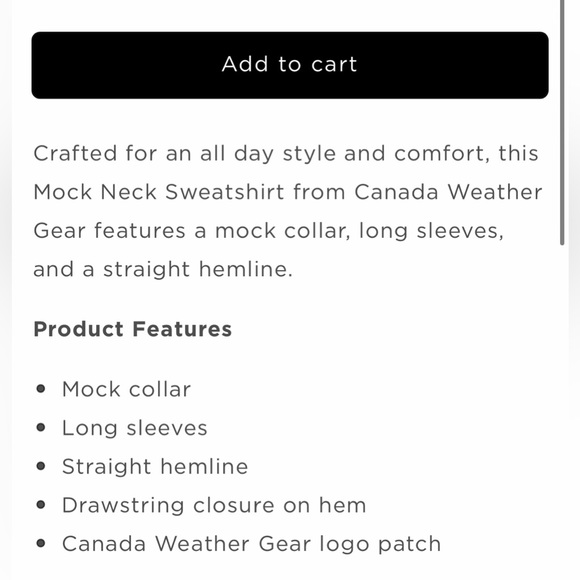 Canada Weather Gear Women's Supreme Soft Mock Neck Sweatshirt. Large-tie bottom - Picture 4 of 5